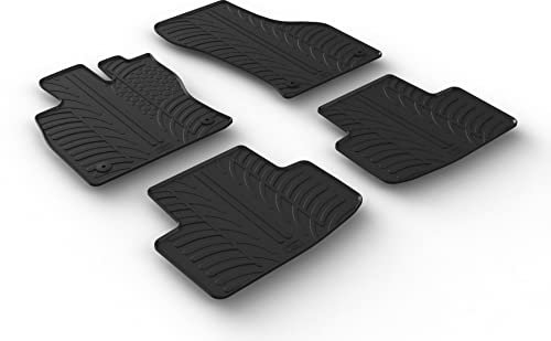 Gledring Set tapis de caoutchouc compatible avec Skoda Kodiaq 3/2017- (T profil 4-pièces + clips de montage)