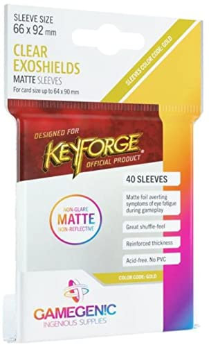GAMEGEN!C - Matte KeyForge Exoshields Clear 66 x 92 mm (40), Colour (GGS10070ML)