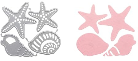 Stanzenshop stansmallar, två musslor och två sjöstjärnor, stansmallar hav, semester, stansformning, stenciler, scrapbooking, korttillverkning