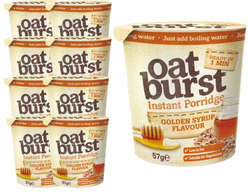 Oatburst Golden Syrup Instant Porridge Pots, 57g (Pack of 8)
