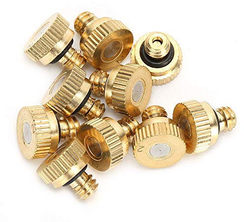 Nebulizador Terraza,Aspersores De Riego,10Pcs 0.2mm Boquilla de atomización de Baja presión Boquilla de nebulizaciónBoquillas de pulverización para jardín Patio Paisaj