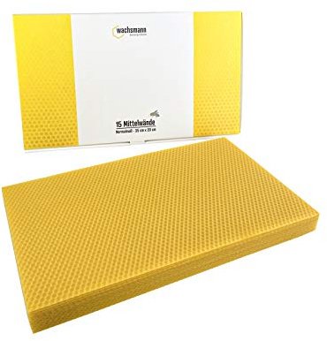 Wachsmann Cera pura de abejas, certificada, fabricada en Alemania. Dimensiones de Zander y normales. Para insertar en marcos, para la apicultura y los apicultores aficionados, calidad profesional