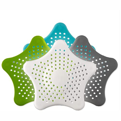 Abflusssieb Silikon Abfluss Haarfänger Haarsieb Badewanne Abflussabdeckung Silikon Drain Sieb Badzimmer Badewanne für Bad und Küchenfilter, Duschabfluss Schutz Flachfilter - 4 Stück