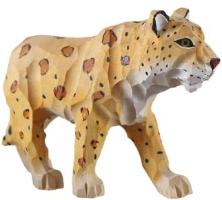 ND Leopard Holzfigur – Leoparden-Geschenk, handgefertigte Kunst, Schnitzerei, Dekoration, Tiere, Heimdekoration (Leopard)