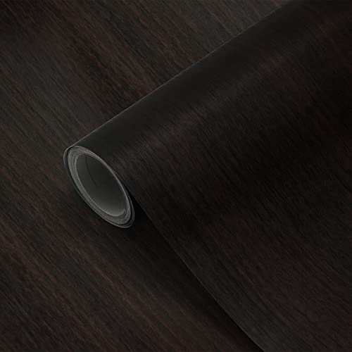 Wood Grain Contact Paper Dark Brown Walnut 16x118 Wood Peel and Stick Wallpaper Waterproof Self Adhesive wallpaper Table Sticker Cover Wood Vinyl Wrap for Walls Countertop Desk Table Cabinets