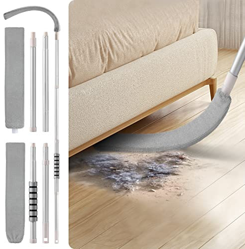 Einziehbarer Lücken-Staubreiniger, Staubbürste unter dem Gerät, biegbar, waschbar, ausziehbar, flexibel, Artefaktspalte, Mikrofaser-Staubwedel für die Reinigung von Bett, Sofa, Zuhause und Küche
