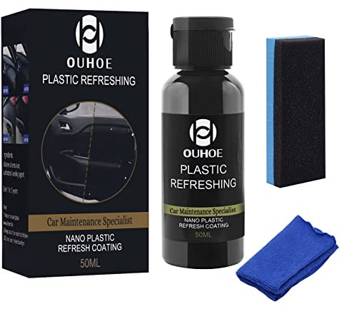 WAWJ® Plastic Cleaner Restorer, Plastic Parts Refurbish Agent, Renovateur Plastique Voiture Extérieur, Nettoyant Voiture Interieur pour Voitures, camions, Motos Entretien du Plastique (50 ml)