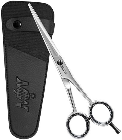MJW Professional Hairdressing Scissors – 6.5” Stainless Steel Hair Cutting Barber Shears for Salons and Home, Ideal Mustaches, Beard Hair Trimming Scissors for Men, Women and Kids
