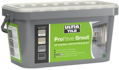 UltraTile External Tile Grout | Outdoor Tiles Paving Slabs Concrete Flags | Pebble Grey | All Weather Grout | 15KG
