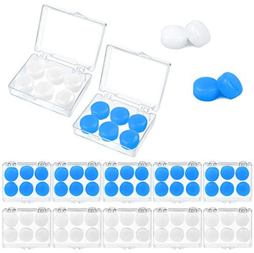 30 Pairs Soft Silicone Ear Plugs for Sleeping, Reusable Earplugs for Kids Adults, Moldable Ear Plugs for Swimming, Concert, Airplane