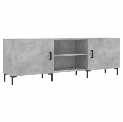 vidaXL TV Schrank, Fernsehschrank mit Eisenbeinen, Fernsehtisch für Wohnzimmer, Lowboard Sideboard TV Ständer TV Gerät, Betongrau Holzwerkstoff