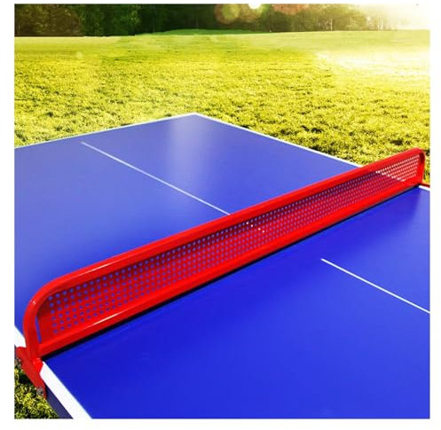 LVLDAWA Tischtennisnetz, Tischtennistisch Im Freien, Wasserdichter Metall-Eisen-Maschenrahmen, Pingpong-Arbeitsplattentrenner Für Parks, Clubs (Farbe : Rosso, Größe : 153x14cm-2pcs)