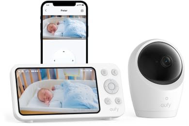 eufy Babyphone mit Kamera E20, App- & Offline-Steuerung, 2K HD, Ultraklare Nachtsicht, Schwenk-Neige-Funktion, 4× Zoom, Mobile Kamera mit Integriertem Akku, ANR, Smarte Alarme, WLAN-An/Ausschalter