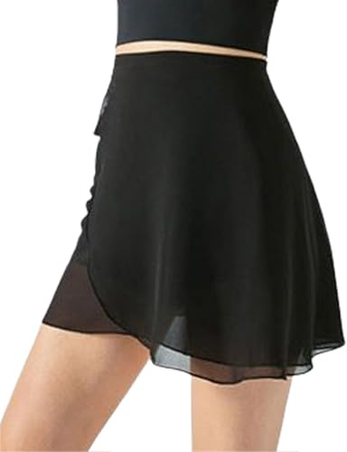 Ubxvamm Elegante falda de ballet para mujer, falda envolvente con lazos ajustables en la cintura, color sólido, para gimnasia, bufanda para leotardos