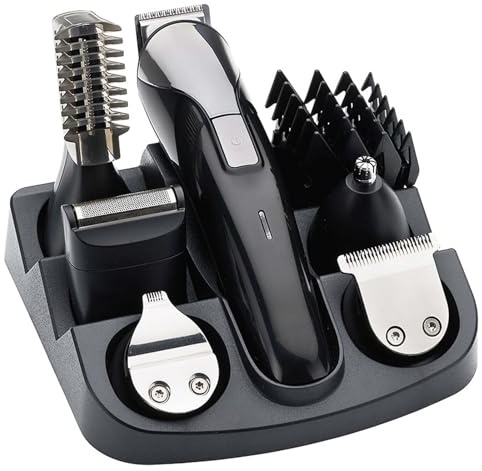 Colexy Barttrimmer Herren Haarschneidemaschine Set, 12-in-1 Haarschneider Pflegeset Nasenhaartrimmer Körperhaartrimmer Präzisionstrimmer Elektrischer Rasierer Herren, Wiederaufladbarer & Wasserdichter