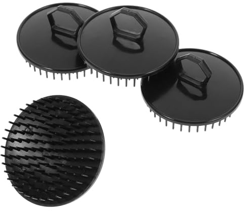 4 Stück Kopfhautmassagebürsten Schwarz aus Pe für Haar und Kopfhaut | Scalp Scrubber, Kopfhautpeeling gegen Schuppen, Haarpeeling, Haarmassagegerät