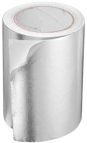 QUARKZMAN Ruban Pare-Chaleur 7.84 X 65.6 Ft Imperméable Pare-Soleil Isolation Acoustique Résistance Aux Hautes Températures Ruban Aluminium Argenté Épaisseur pour Réparations Automobiles
