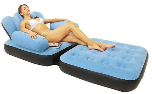 Aufblasbares Sofa – Komfortables Luftsofa, tragbares aufblasbares Sofa | Multifunktionales hinteres Sofa mit L-förmiger Armlehne, leicht zu füllendes Sofa für Wohnzimmer, Zuhause
