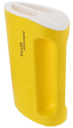Cabilock Grosse Carafe à Eau 2200ml en Plastique Jaune et Blanc, Pichet à Couvercle Étanche, Réservoir D'eau D'été pour Boissons Maison, Usage Familial, Grosse Capacité
