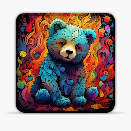 Tapis Souris Portable coloré en Forme Raton Laveur (20 x 20 cm) - Tapis Souris Jeu en Tissu SU qualité supérieure - Bords Cousus - Tapis Souris pour Souris Laser/Optique