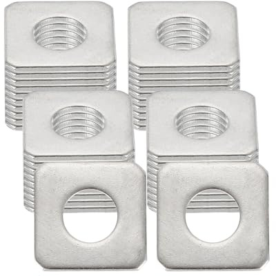sourcing map 40 rondelle piatte quadrate, 6 mm di diametro interno x 14 mm di diametro esterno x 1 mm di spessore, in acciaio inossidabile 304, guarnizione distanziatrice piatta, per bulloni
