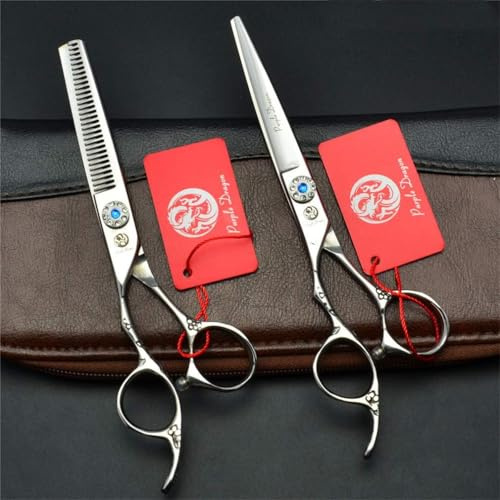 Ensemble De Ciseaux De Coiffure HD Gauche, 5.5/6.0 Ih Professiol 440c Ciseaux De Coupe De Cheveux De Salon, Ciseaux à Effiler De Coiffure - Parfait pour Le Barbier à Gauche, 5.5 inch