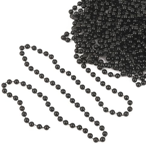 Event Decor Shop Schwarze Metallic-Perlengirlande - 9M Weihnachten Perlenkette für Baumschmuck, Partydekoration, DIY Handwerk, Xmas Tisch Displays & Festliches Styling Zubehör