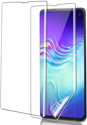 ICESPRING für Panzerglas für Samsung Galaxy S10 Schutzfolie, 2 Stück Weich TPU Kratzfest Panzerfolie für Samsung S10 Folie, Fingerabdruck-ID Schutzglas für Galaxy S10 Panzer Schutz Glas