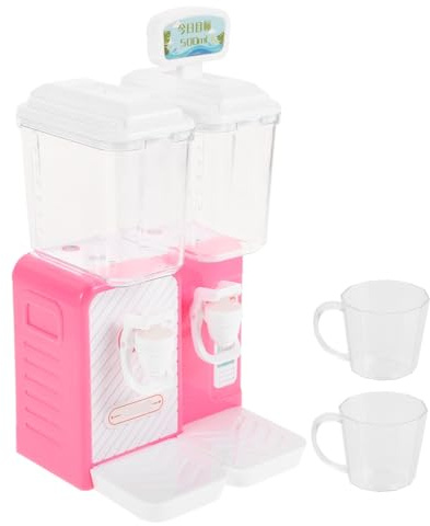 BESTonZON Miniature Water Dispenser for Small Dual Outlet Plastic Water Fountain with Cute Pink Design Easy to Operate Childrens Drinking Device and Stylish Home Decor