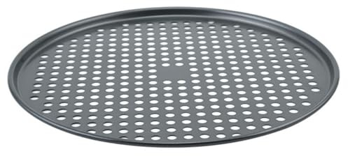 Cabilock Molde para Pizza Redondo de 145 Pulgadas con Revestimiento Seguro Acero Inoxidable Perforado Antiadherente Bandeja para Hornear Casera Adecuado para Pizza Panqueques y