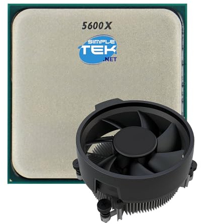 SIMPLETEK - Processeur 6-Core 4.60 GHz - Prise AM4-6C/12T - Version avec dissipateur de chaleur incluse - Sans carte graphique intégrée
