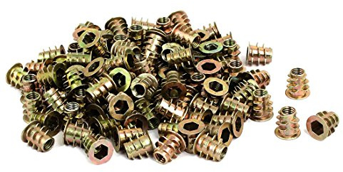sourcing map 100stk M5x10mm Schnittstelle Innensechskant Gewindeeinsatz Muttern für Holzmöbel