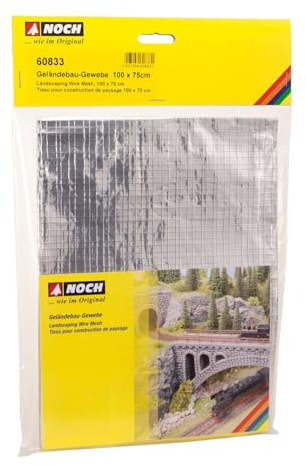 NOCH Geländebau-Gewebe, formbares Aluminium-Gewebe, 100 x 75 cm für den Modellbau von Gelände und Landschaft