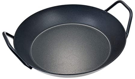 GRÄWE Poêle de service en fer avec revêtement antiadhésif, Ø 28 cm, bord haut, deux poignées.