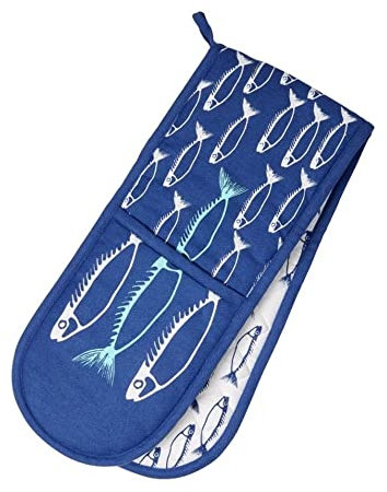 Dexam Fish Double Oven Glove Marine Blue, One Size,16150411