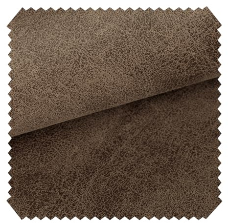 novely® exquisit ETERNITY Vintage Polsterstoff - Antiklederoptik Möbelstoff - Schwer entzündbares Velours-Kunstleder - Pflegeleichte Meterware 1lfm | Farbe: 02 Nougatbraun