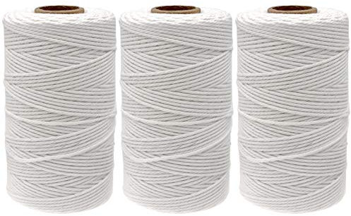 G2PLUS 300M Ficelle Rouge et Blanche Corde de Noël Fil Macramé 2mm Macrame Corde Ficelle de Coton Naturel Corde de Coton pour Emballage Cadeau,Décoration,Loisirs Créatifs