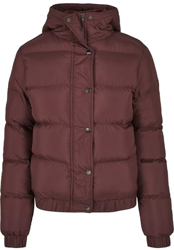 Urban Classics dam Jacka Ladies Hooded Puffer Jacket, Körsbär, S