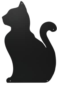 PRM ACCIAI - Lavagne Magnetiche di Design Antracite - Lavagna Magnetica Metallica Calamitata Grande da appendere al Muro - per Acciaio Scrivibile con Gessetti - A Forma di Gatto 56x38x0,10 cm