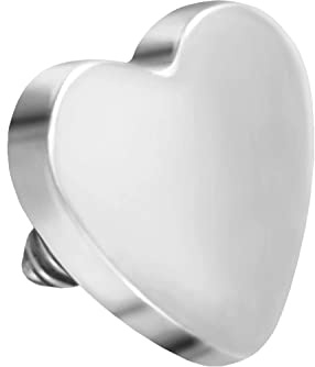PIERCINGLINE Titan Schraubaufsatz mit Gewinde 0,9 mm HERZ Piercing Aufsatz Ersatz Silberfarben