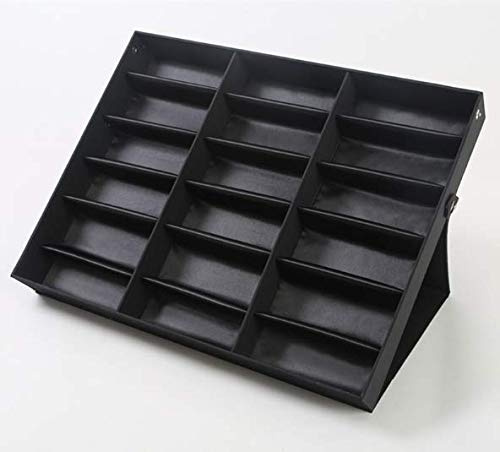 Skybook brillenständer Brillenbox Präsentationsständer für Sonnenbrillen Aufbewahrung 18 Stück Auch ideal für Uhren Schmuck Brillen (schwarz+schwarz)