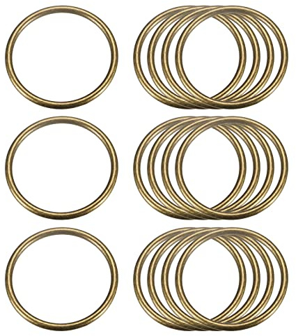 sourcing map Metall O Ringe, stk. mm (.) ID mm Stärke Mehrzweck Nicht- O-Ring Schnalle für Handwerksgürtel Geldbeutel Tasche Hardware Herstellen, Silber Ton