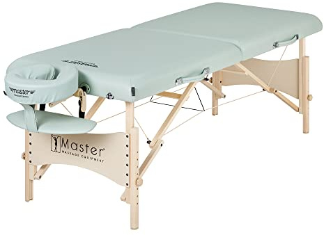 Master Massage 71cm Paradise Wooden Lightweight Portable Massage Couch Foldable Massage Table Spa Beauty Couch Physiotherapy bed (Lily Green)