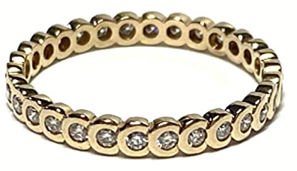 Ring 585/- Gold Diamant 0,5ct Memoryring umlaufend Brillanten je 0,02ct Bandring #59
