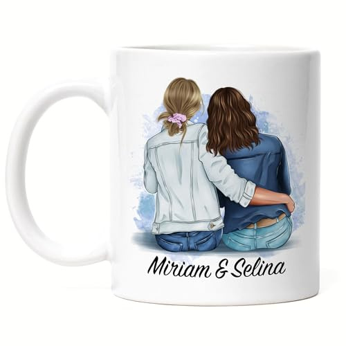 Kiddle-Design Beste Freundin Tasse Personalisiert Geschenk Freundinnen Schwester Mutter Freundschaft BFF Best Friends Tasse Geburtstag Weihnachten