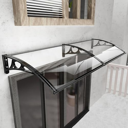 JIAOCKJIAO Ytterdörr Båge Baldakin, Entrétak Paviljong Ytterdörr, Fönster Markise Dörrtak for Utomhusbruk, Framdörr Canopy, Dörr Tak Regnskydd Exteriör, Uv-regnsnöskydd (Color : Clear, Size : W32xL1