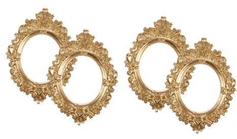 Zerodeko 4 Stück Harzdekoration goldener Barockrahmen kleine Bilderrahmen Vintage- Wohnkultur Mini- -Fotorahmen Mini-Fotorahmen Handbuch schmücken Dekorationen