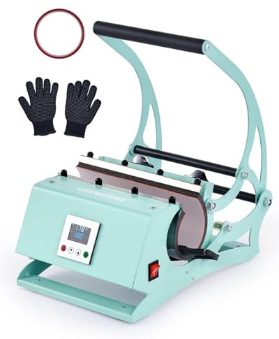 CREWORKS Mini Tassenpresse 25-30 oz Mug Sublimationspresse Mug Press Einstellbarer Zeittemperatur Tragbare Tassenpresse Maschine Becherpresse 265-885 ml Mugpresse Hitzepresse Heißpresse