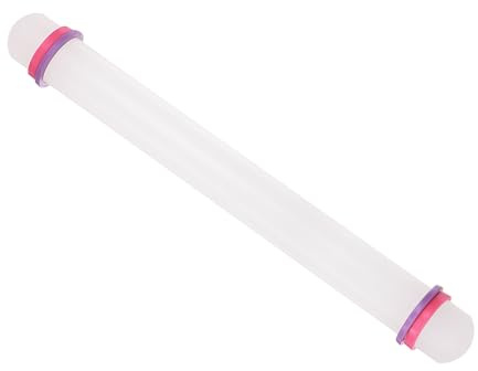 CoCud Fondant Rolling Pin, 13 Length, PP Plastic Non-Stick Guide Rings Fondant Roller Dough Roller - (Applications: for Baking Clay DIY)