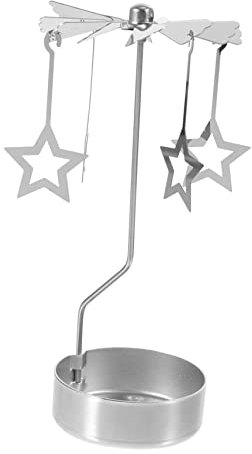 FUNOMOCYA Rotierender Kerzenständer aus Edelstahl mit Aromatherapiefunktion Romantisches Design Leicht und Langlebig für Party Dekoration und Festliche Anlässe